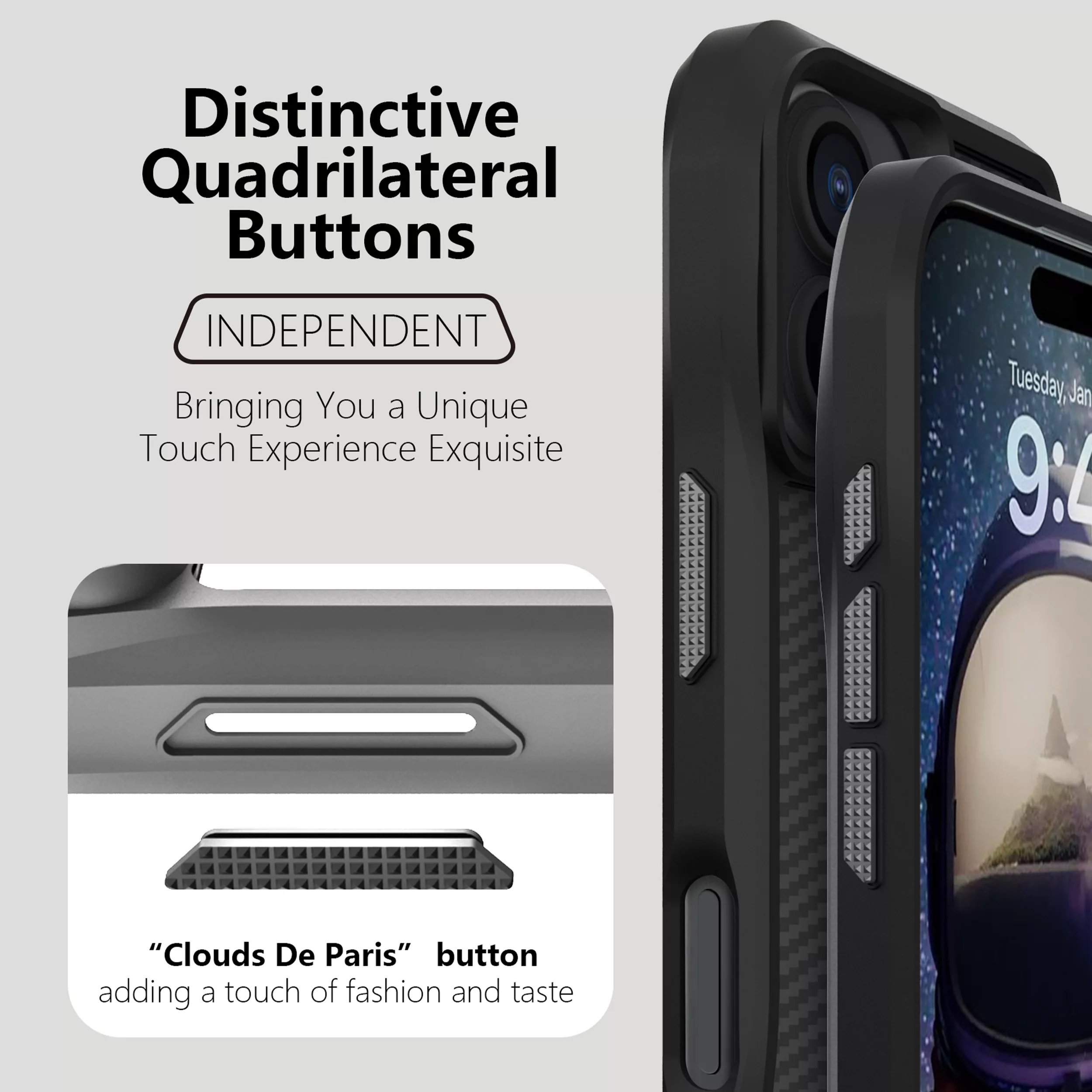 کاور سامورایی مدل Octagon Carbon مناسب برای گوشی موبایل اپل iPhone 16