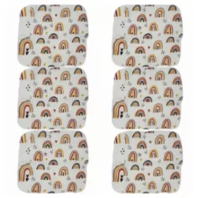 دستمال دست و صورت نوزاد بی بی بی مدل رنگین کمان 2 مجموعه 6 عددی