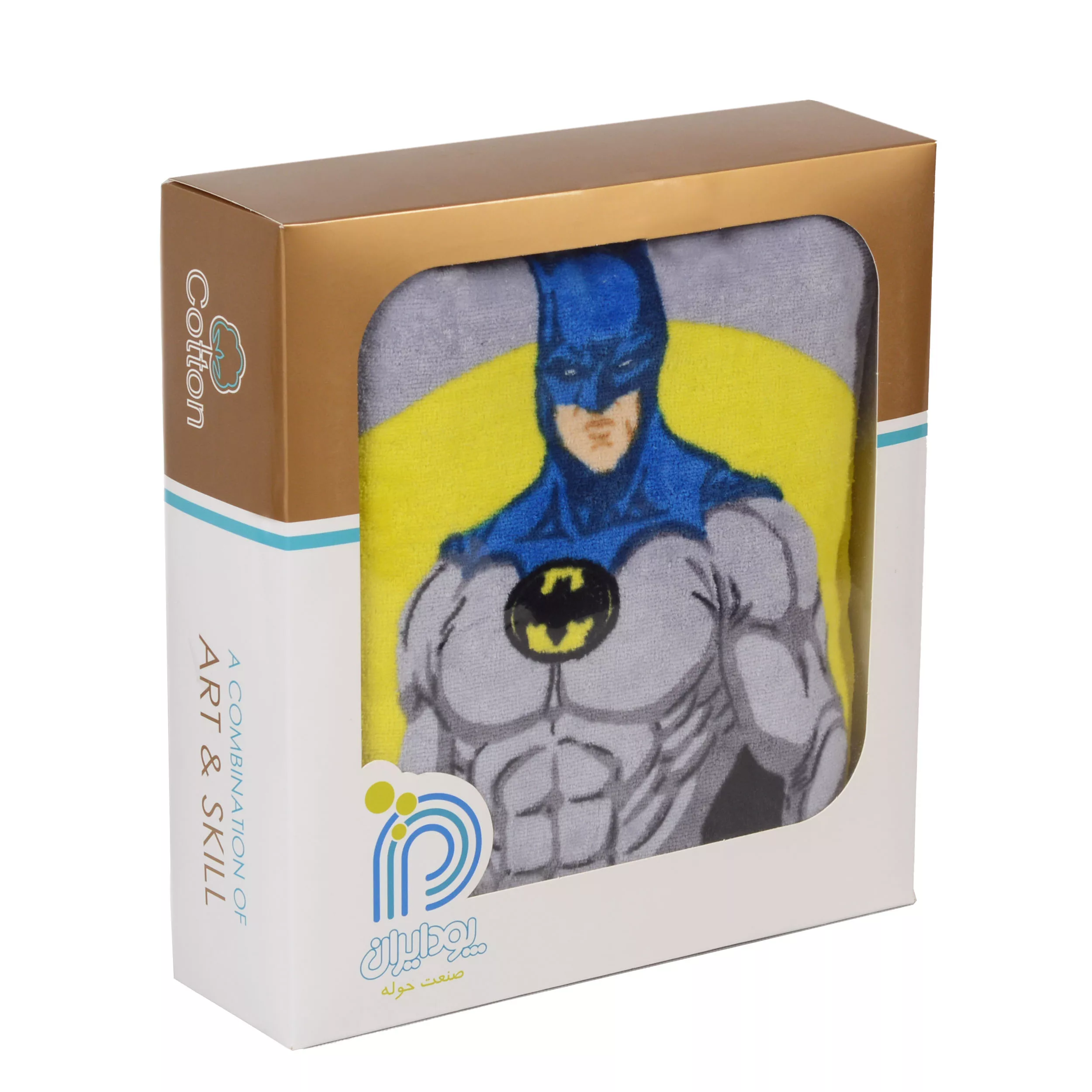 حوله پالتویی کودک پودایران طرح بتمن سایز 80x100 سانتی‌متر