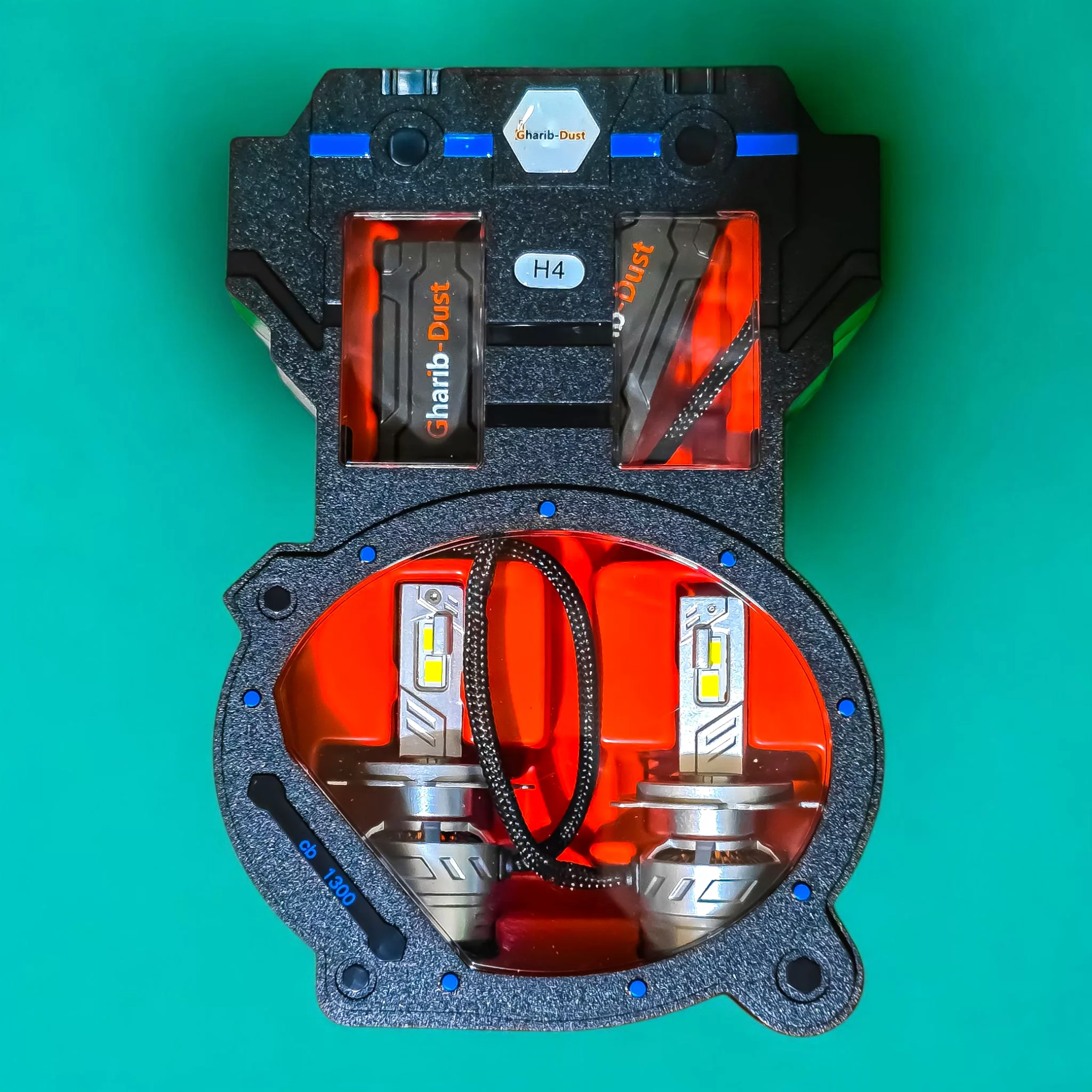 لامپ نور پایین و نور بالا چراغ جلو تک حالته بست یدک مدل یخی کد CB1300 پایه H4 مناسب برای پراید نسیم و صبا بسته ۲ عددی