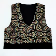 جلیقه زنانه مدل مخمل سوزن دوزی کد ۰۳۹