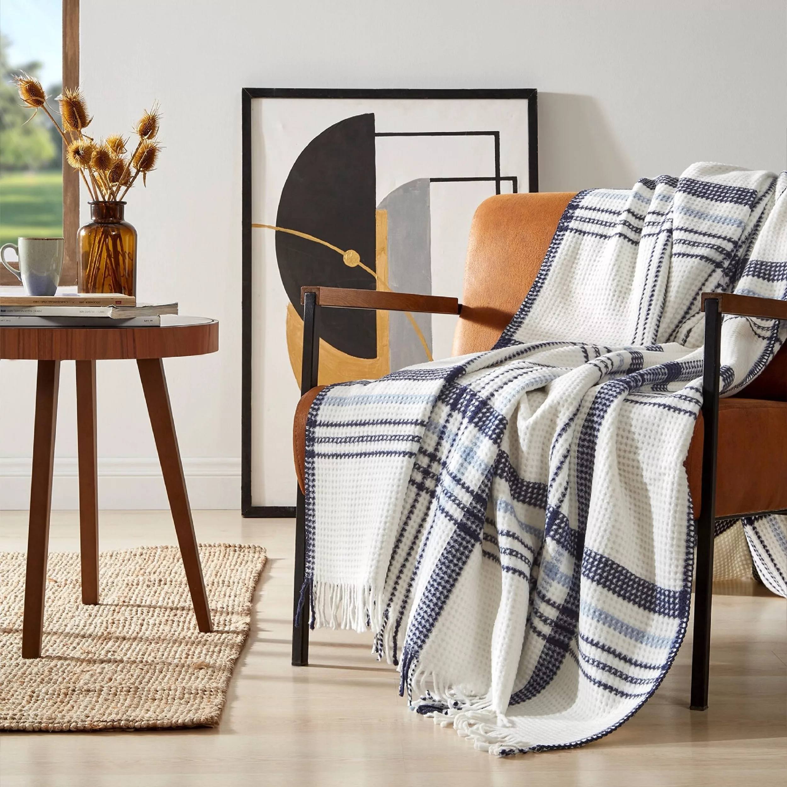 پتو 2 نفر ازدیلک مدل Scotch Mavi Battaniye سایز 220x180 سانتی‌متر