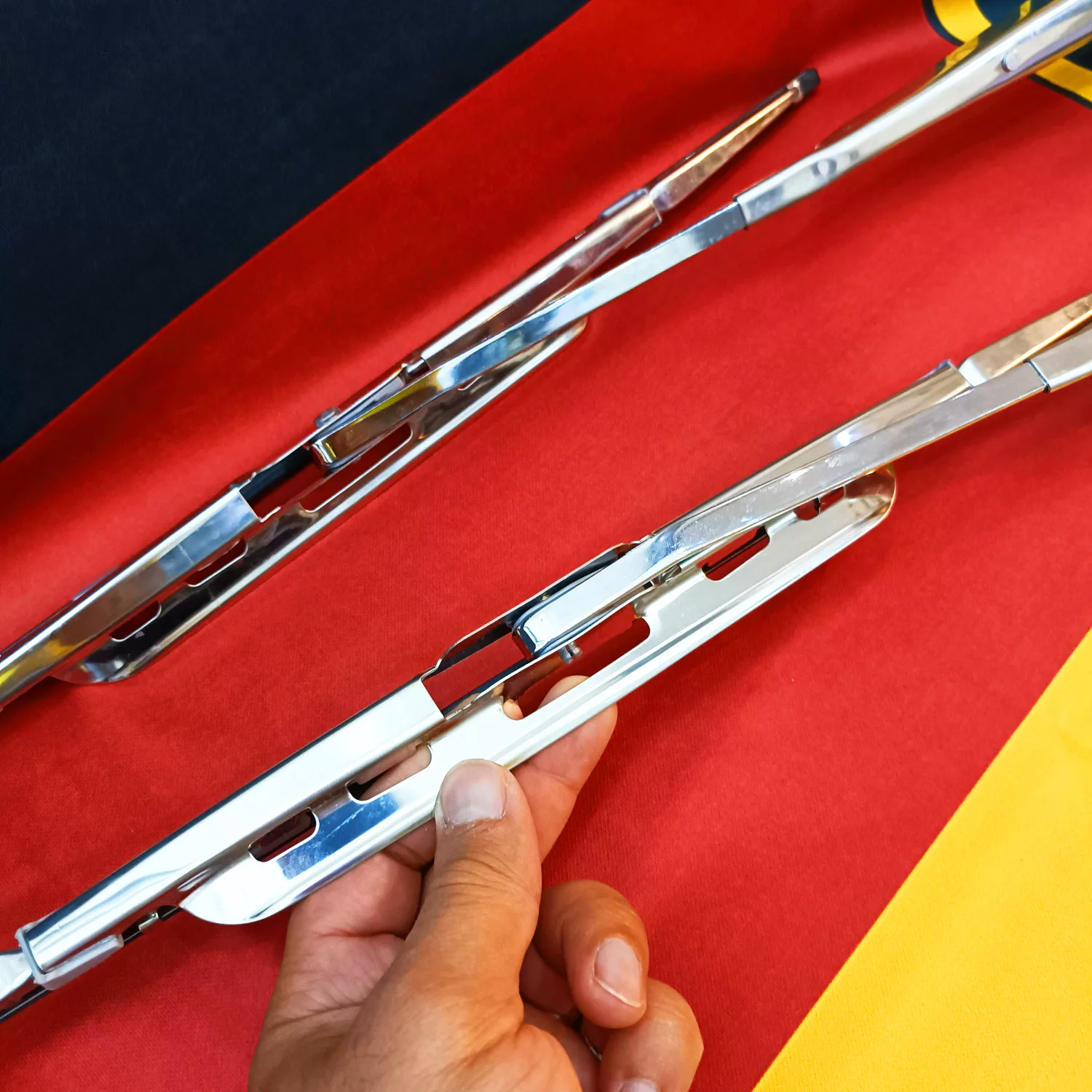 تیغه و بازویی برف پاک کن خودرو مدل استیل کد DOUL-ST مناسب برای پراید بسته 4 عددی