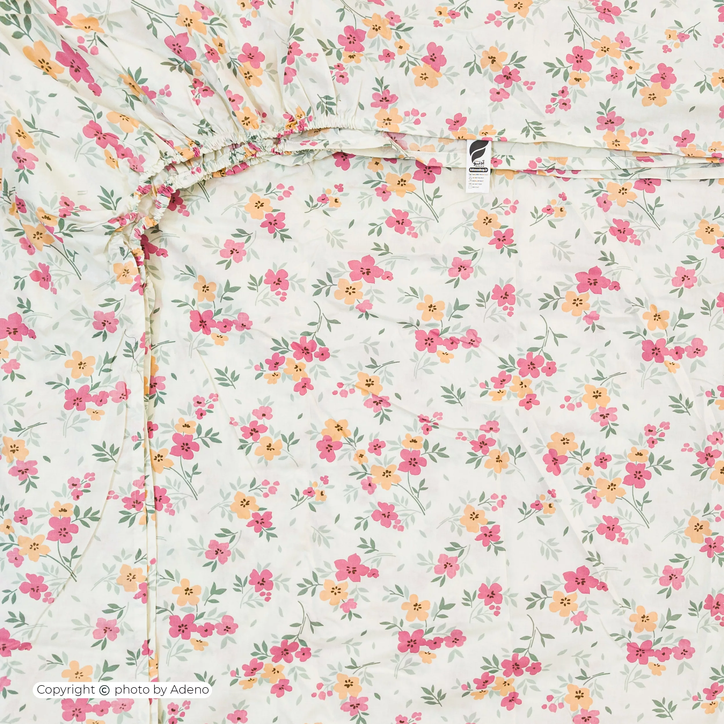 ملحفه فیلور آدنو مدل گلی کد FI39 یک نفره سایز 120x200 سانتی‌متر