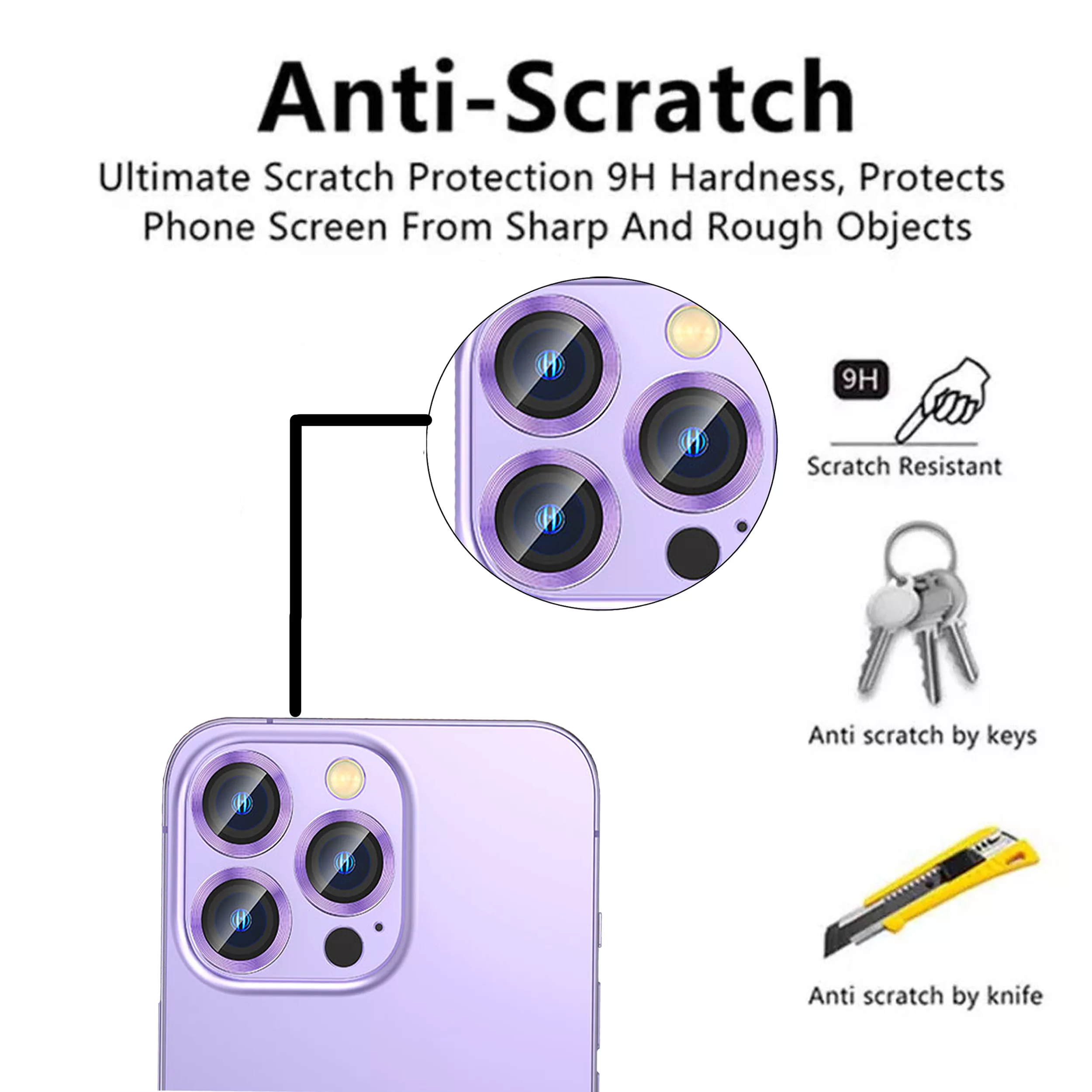 محافظ لنز دوربین بوف مدل HD-ColorLenz مناسب برای گوشی موبایل اپل Iphone 14 Pro Max / 14 Pro