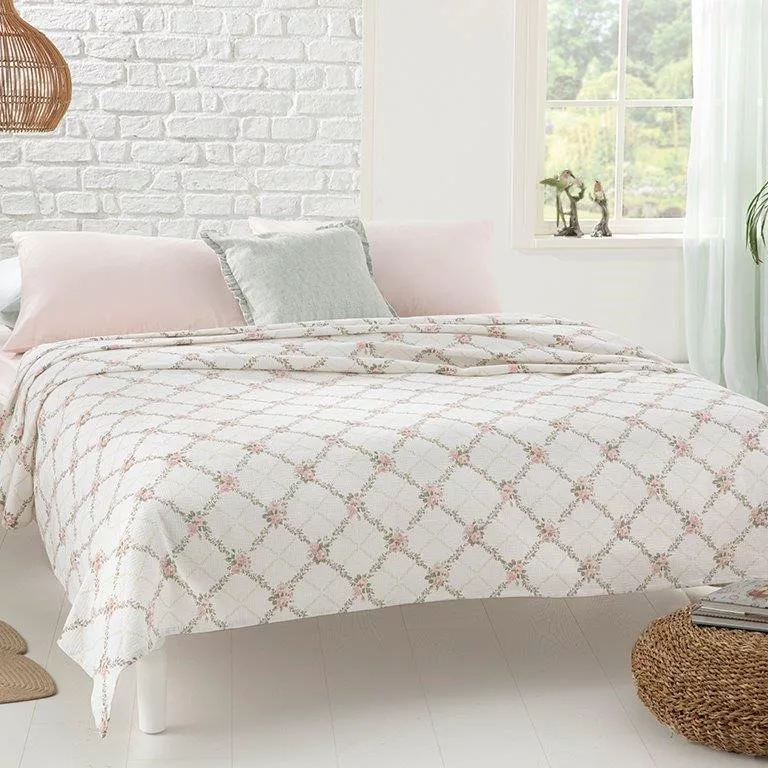 روتختی دو نفره انگلیش هوم مدل Rose Chain سایز 220x200 سانتی‌متر