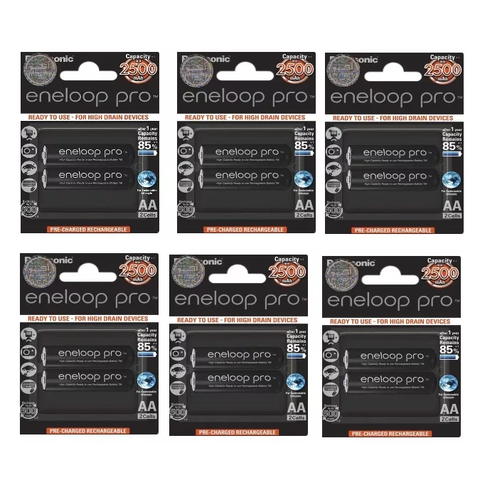 باتری قلمی قابل شارژ پاناسونیک مدل Eneloop Pro بسته 12 عددی