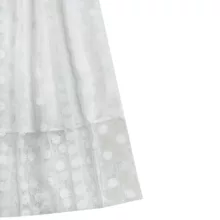 دامن چین‌دار زنانه مدل توری بابونه رنگ سفید