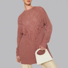 پلیور یقه گرد زنانه مدل 678315924 طرح ترندیول