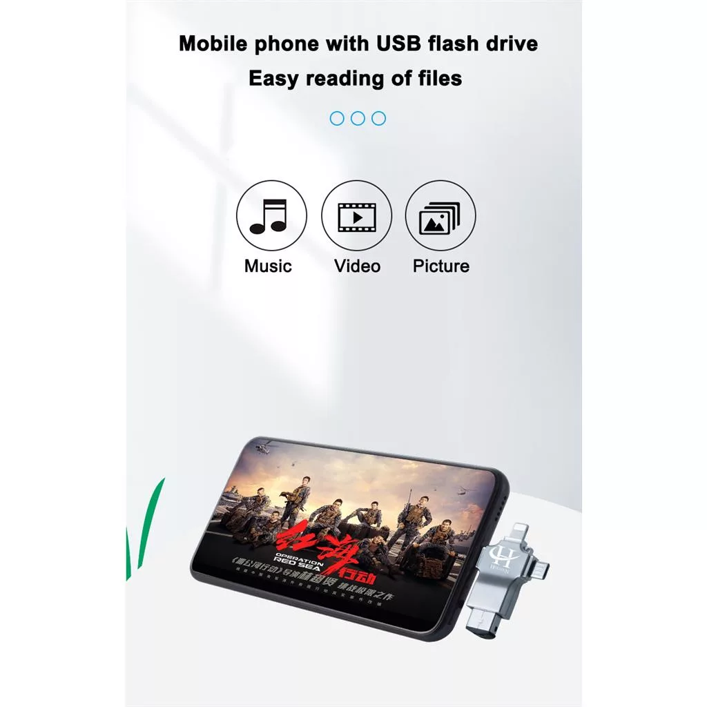 مبدل USB 3.0 OTG به USB-C/ MICROUSB/ لایتنینگ هارمن مدل HR-OTG700