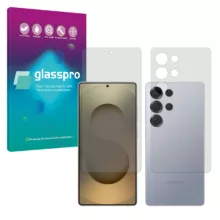 محافظ صفحه نمایش شفاف گلس پرو مدل Resistant مناسب برای گوشی موبایل سامسونگ Galaxy S25 Ultra به همراه محافظ پشت گوشی