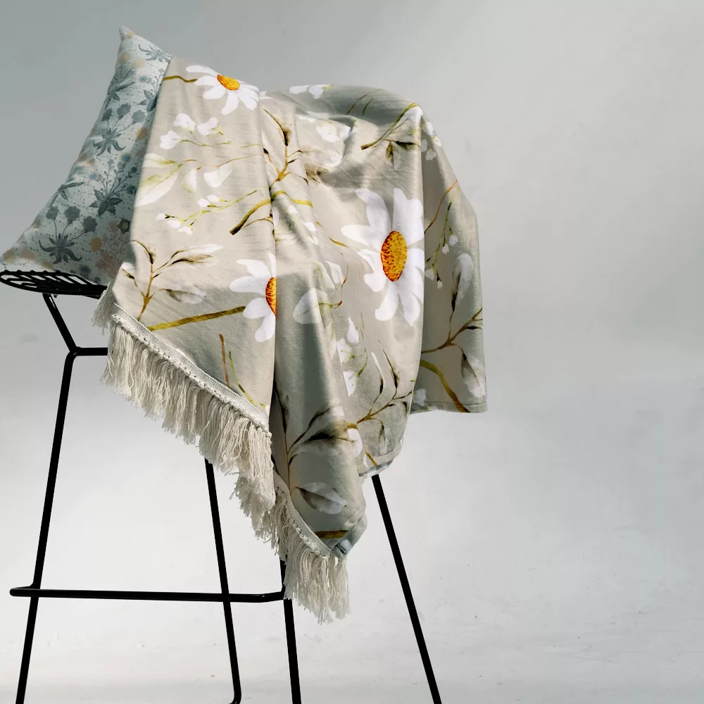 شال مبل مدل بابونه کد f2sh1059 سایز 100x180 سانتی متر