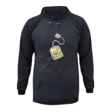 هودی زنانه مدل وایب مثبت رنگ ذغال سنگی