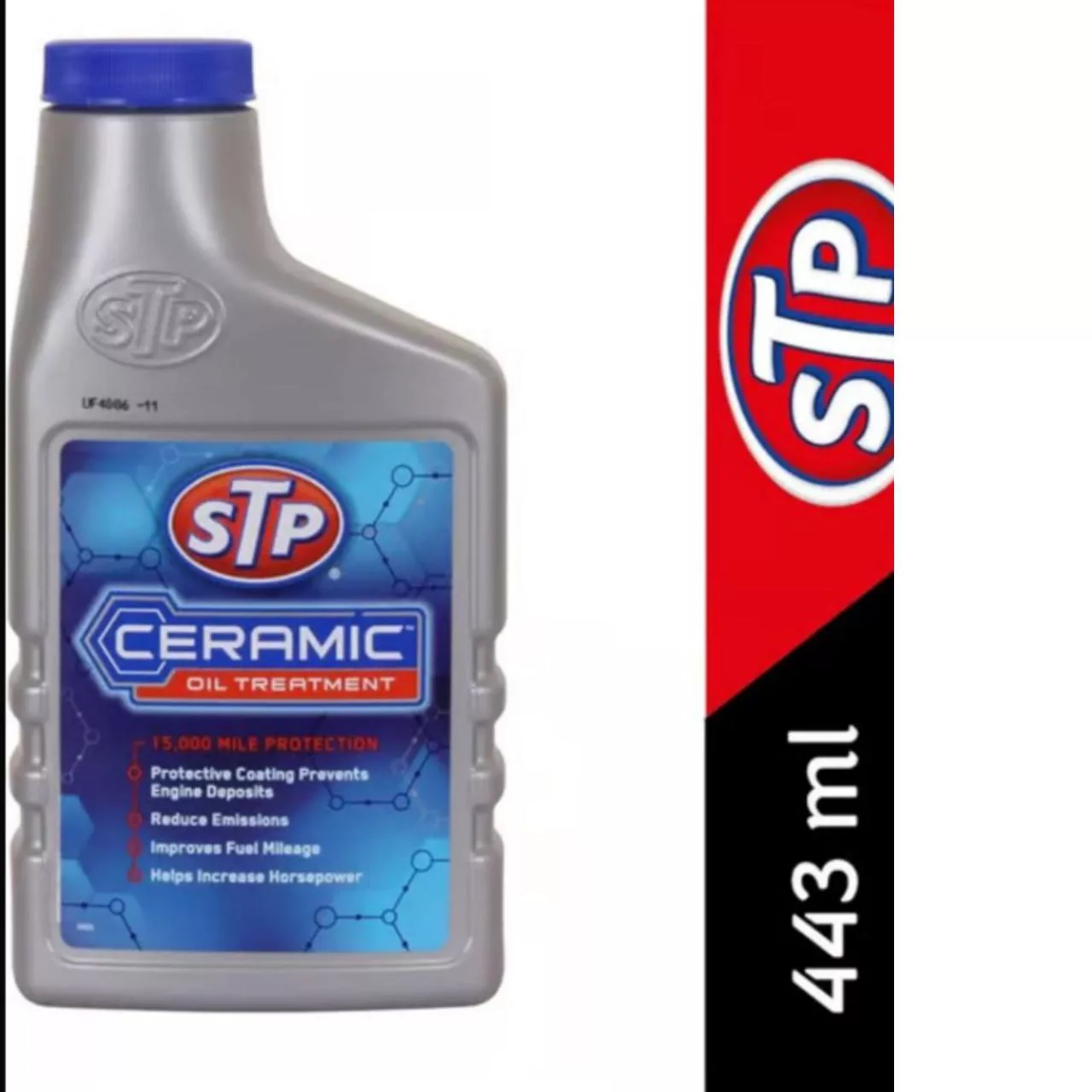 مکمل روغن موتور خودرو بنزینی اس تی پی مدل 68443EN حجم 443 میلی لیتر