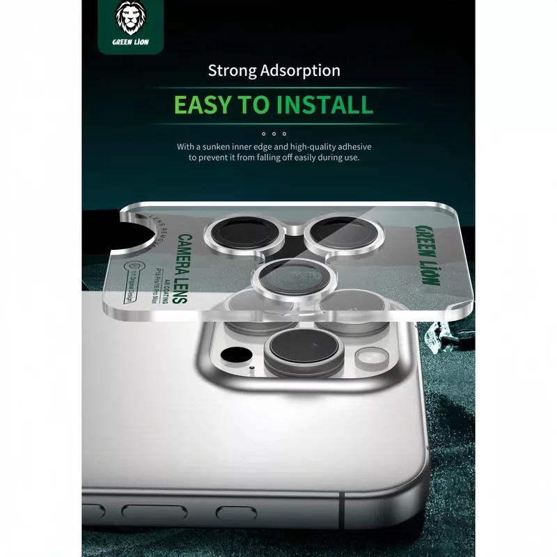 محافظ لنز دوربین گرین لاین مدل Hd Plus Camera Lens مناسب برای گوشی موبایل اپل iPhone 16 Pro Max / 16 Pro