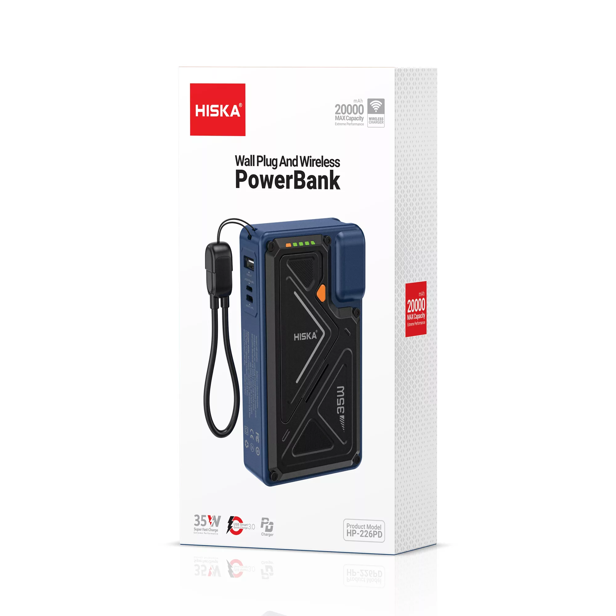 پاوربانک هیسکا مدل HP-226PD ظرفیت 20000 میلی آمپر ساعت