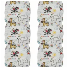 دستمال دست و صورت نوزاد بی بی بی مدل گورخر و زرافه سایز مجموعه 6 عددی