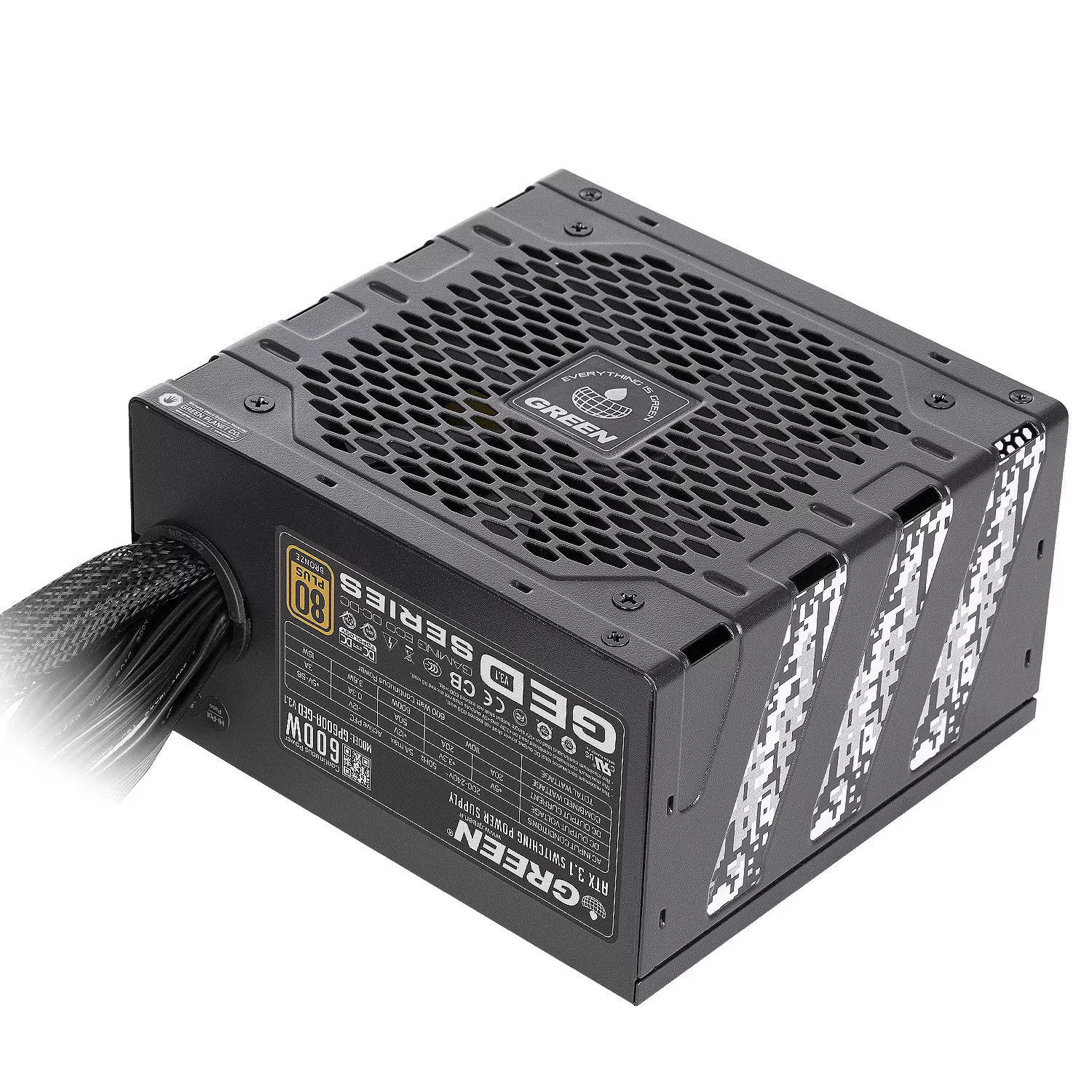 منبع تغذیه کامپیوتر 600W وات گرین مدل GP600A-GED V3.1 (ATX 3.1)
