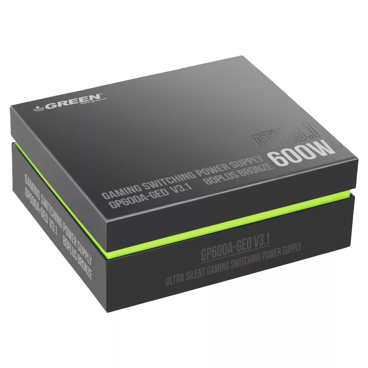 منبع تغذیه کامپیوتر 600W وات گرین مدل GP600A-GED V3.1 (ATX 3.1)