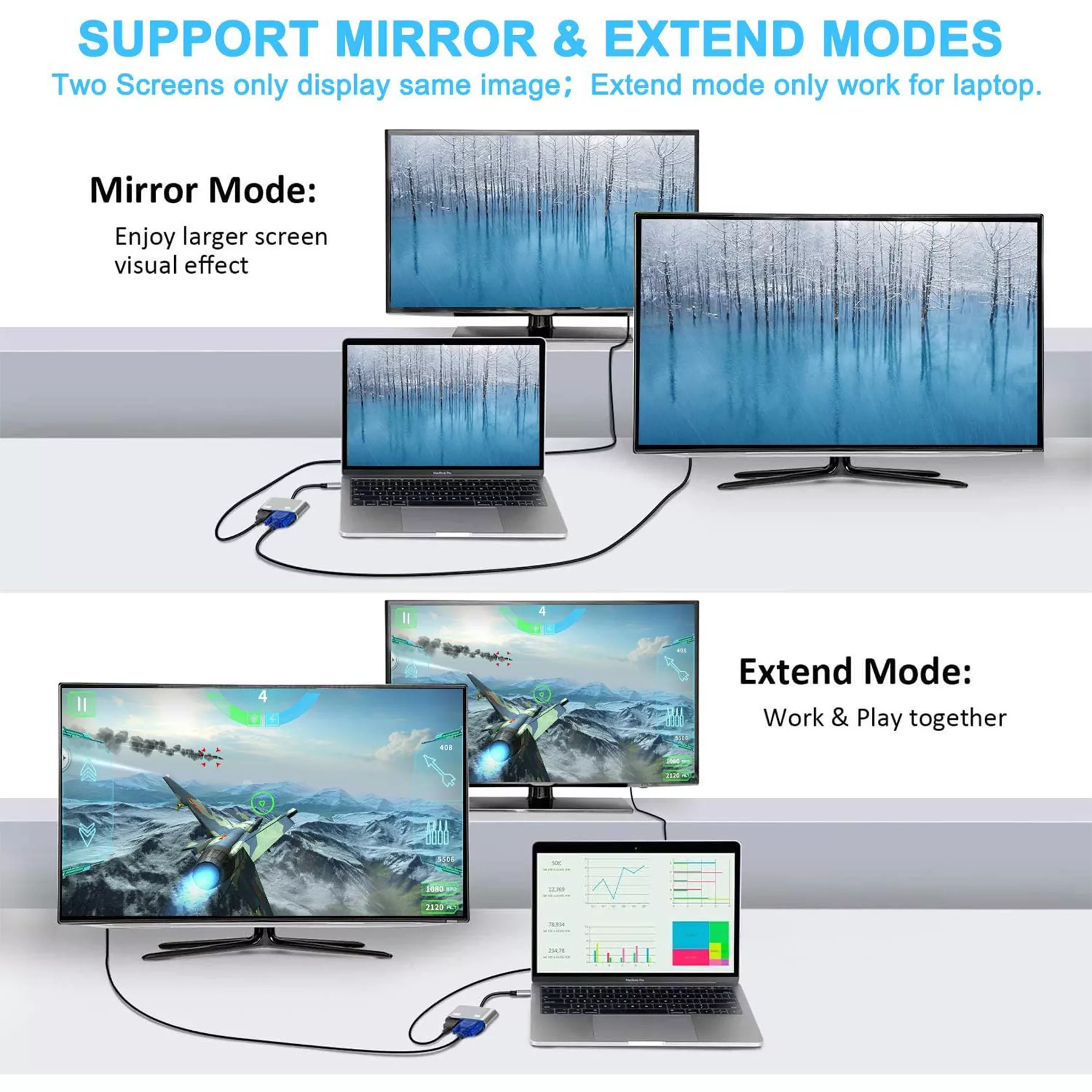مبدل USB-C به HDMI/VGA مدل DJ61316