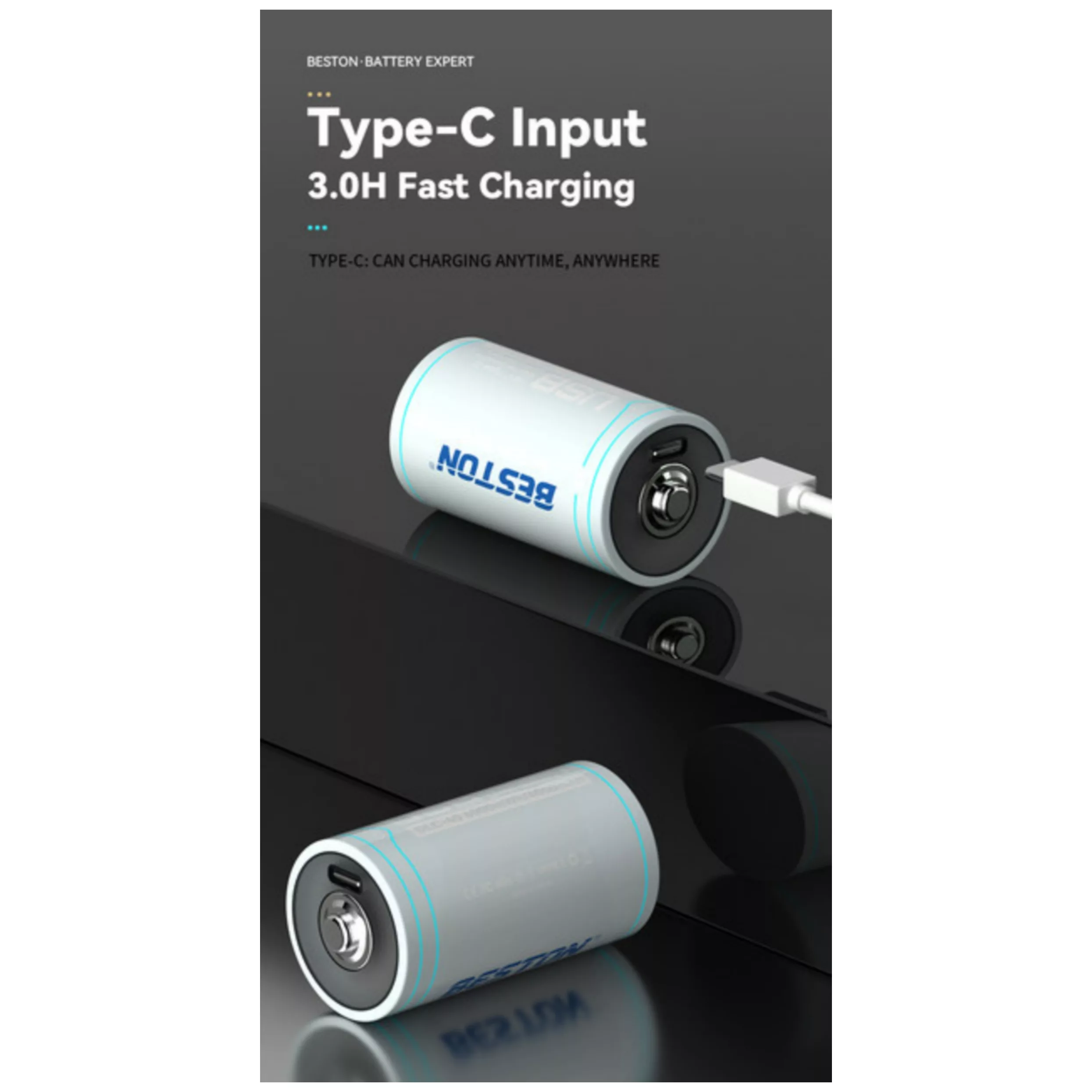 باتری قابل شارژ C بستون مدل USB-TYPE C-CHARGING