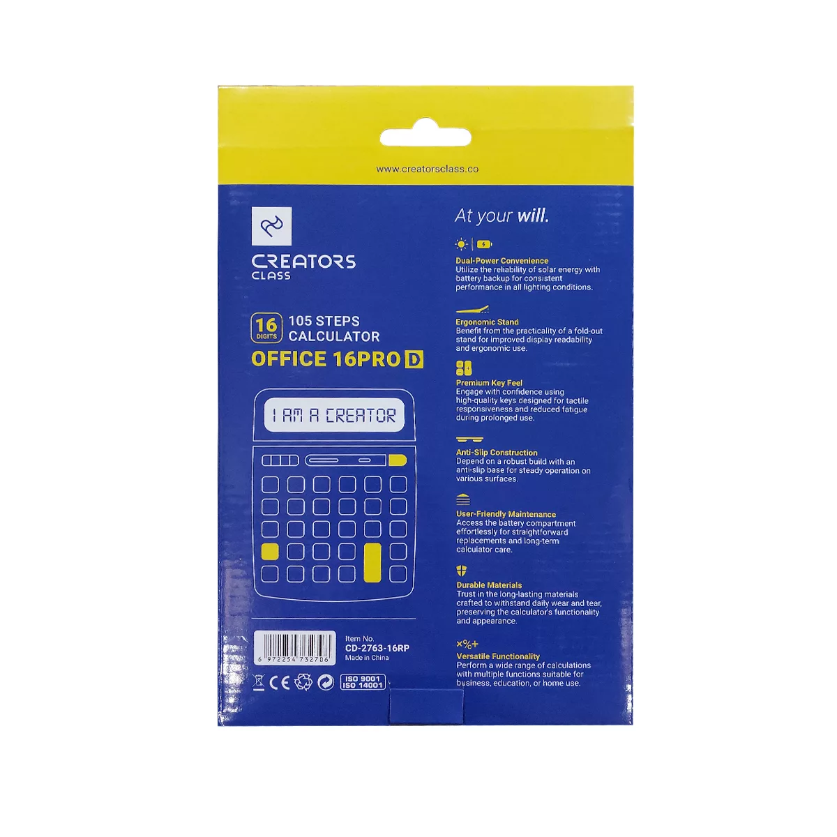 ماشین حساب سی کلاس کریتورز مدل DC-2763-16RP کد 16