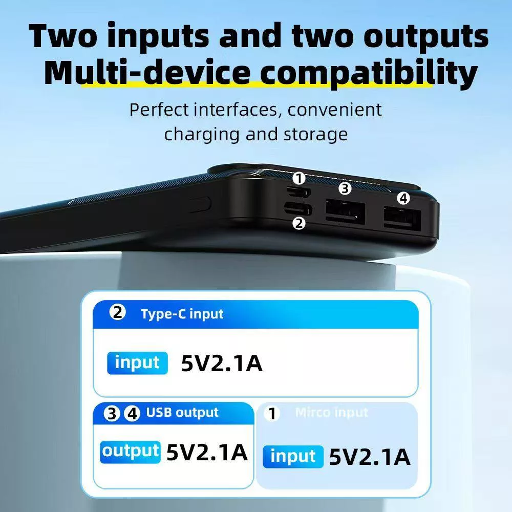 پاوربانک پی زد ایکس مدل V02 ظرفیت 10000 میلی آمپر ساعت