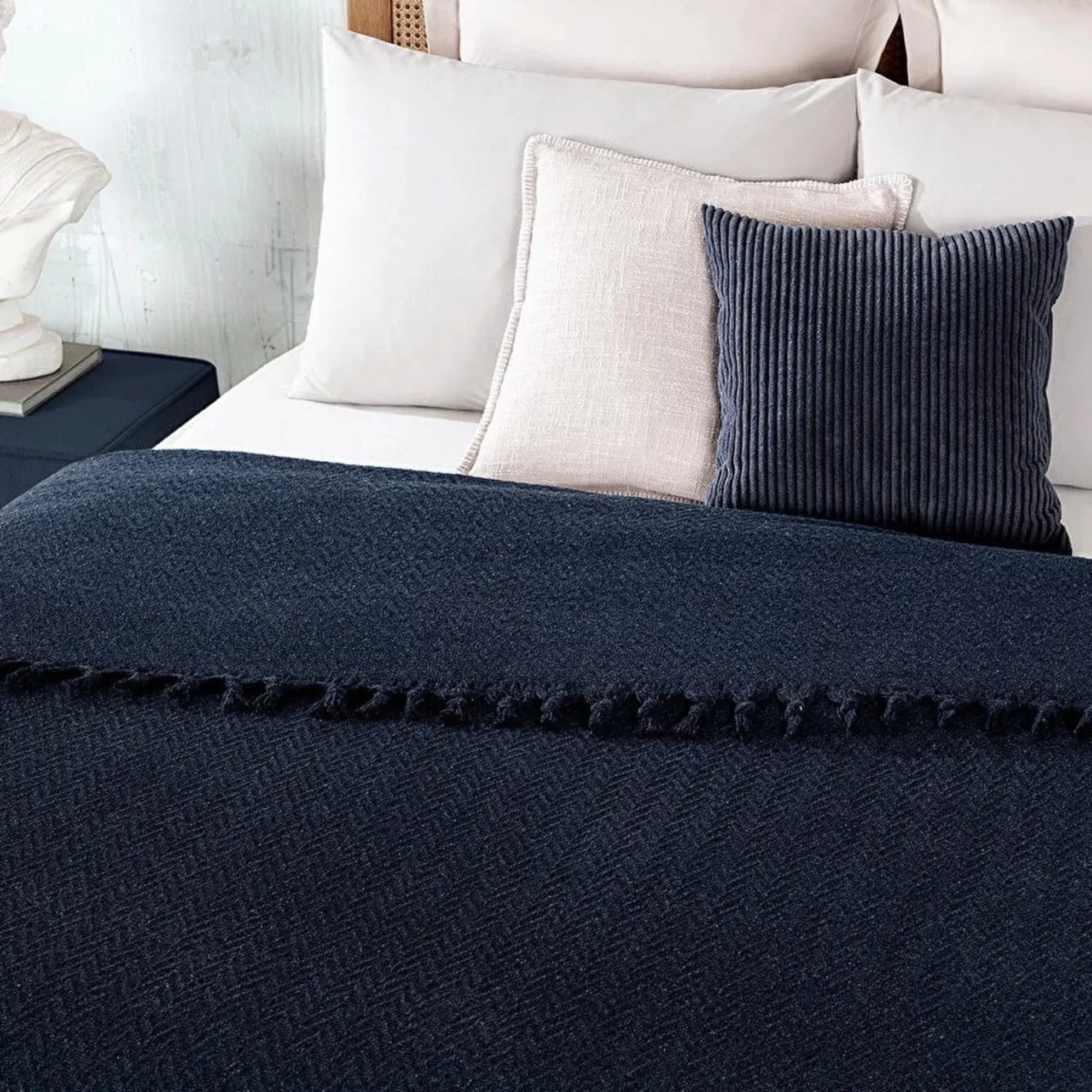 روتختی مادام کوکو مدل Stephane Lacivert Yatak Ortusu یک نفره سایز 220×160 سانتی متر