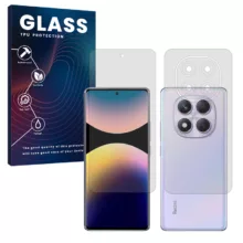 محافظ صفحه نمایش شفاف گلس مدل Resistant مناسب برای گوشی موبایل شیائومی Redmi Note 14 Pro 4G به همراه محافظ پشت گوشی