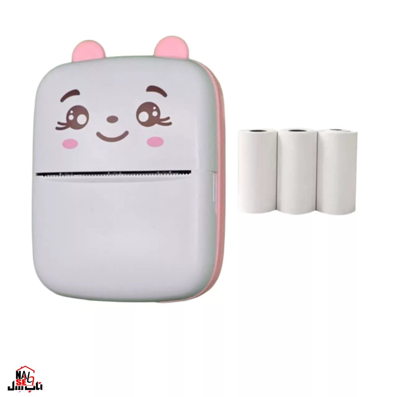پرینتر لیبل زن ناب سل مدل پرتابل شارژی کد PI-NAAB002 به همراه سه عدد رول کاغذی