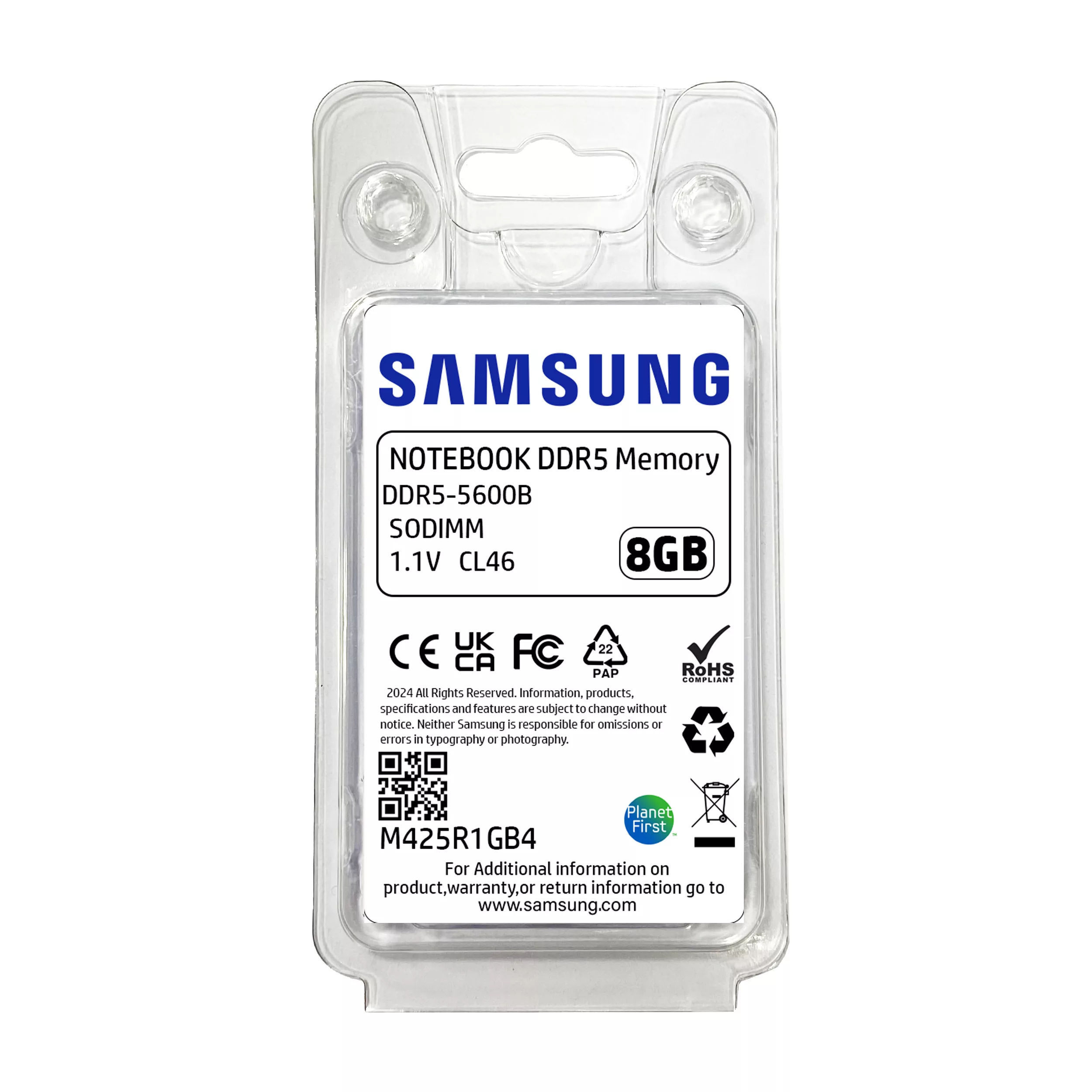 رم لپ تاپ DDR5 5600B مگاهرتز CL46 سامسونگ مدل M425R1GB ظرفیت 8 گیگابایت
