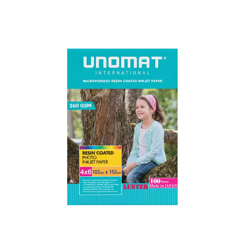 کاغذ چاپ عکس لاستر یونومات مدل اولترا پریمیوم 260g سایز 10*15 بسته 100 عددی