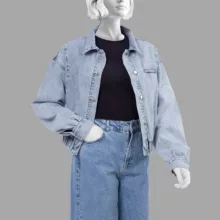 کت جین زنانه ایزی دو مدل 1793 رنگ آبی