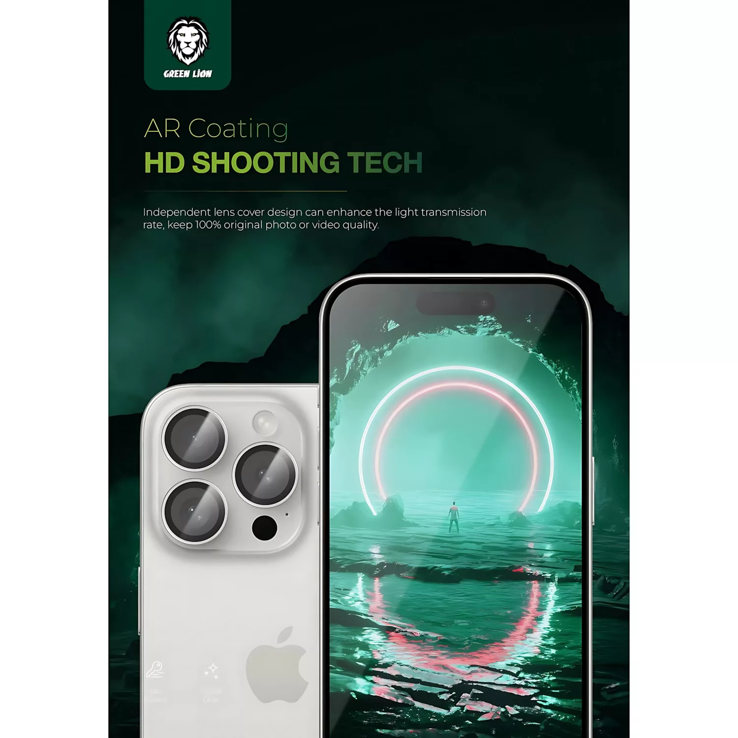 محافظ لنز دوربین گرین لاین مدل Classic مناسب برای گوشی موبایل اپل iPhone 16 Pro / 16 ProMax
