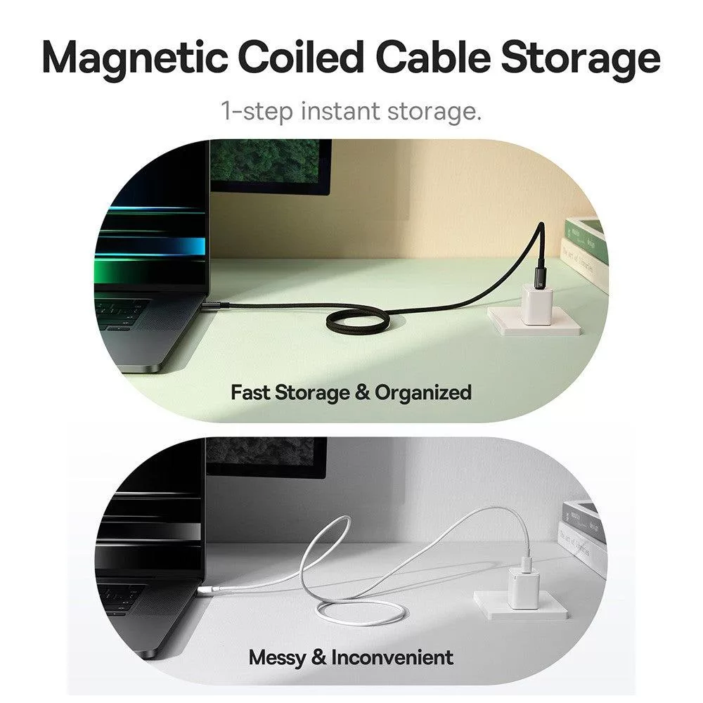 کابل USB-C بیسوس مدل Tungsten Gold Magnetic 100W طول 1 متر