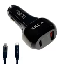 شارژر فندکی 50 وات وونک مدل VC50 به همراه کابل USB-C