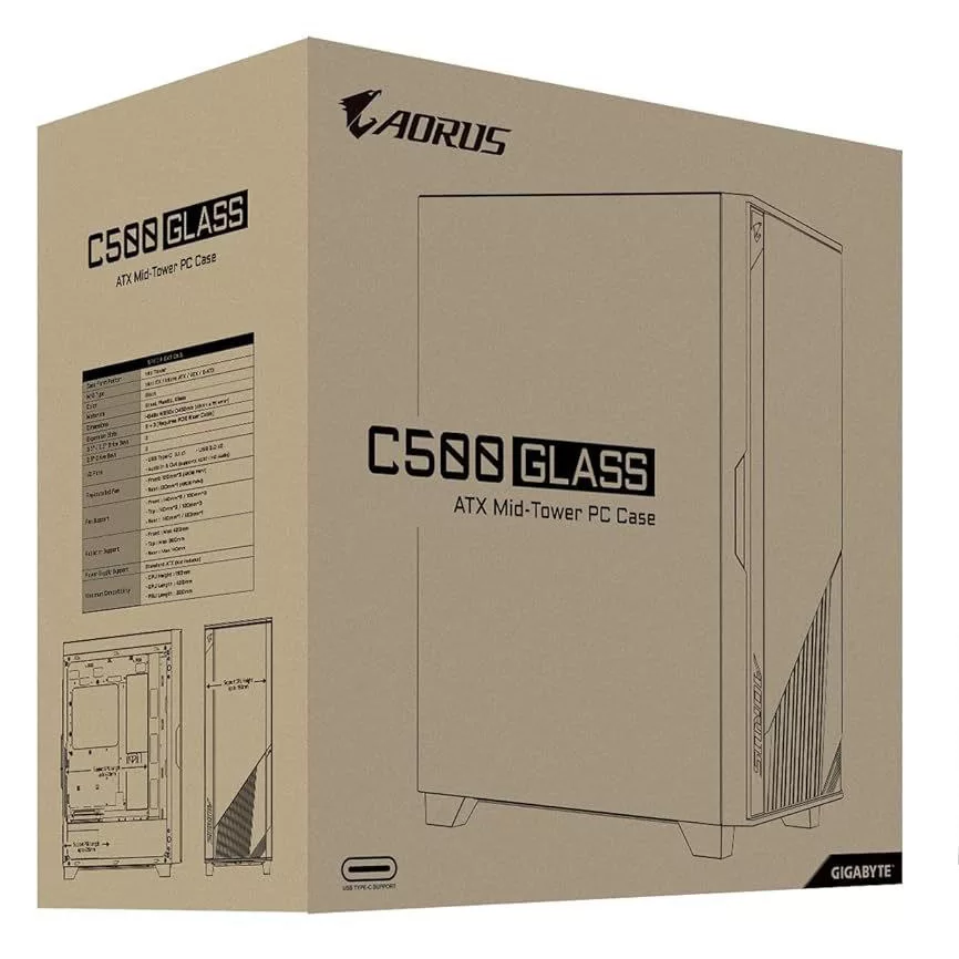 کیس کامپیوتر گیگابایت آروس مدل AORUS C500 GLASS