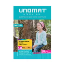 کاغذ چاپ عکس یونومات مدل اولترا سوپر گلاسه 260 گرم سایز 21*16 بسته 100 عددی