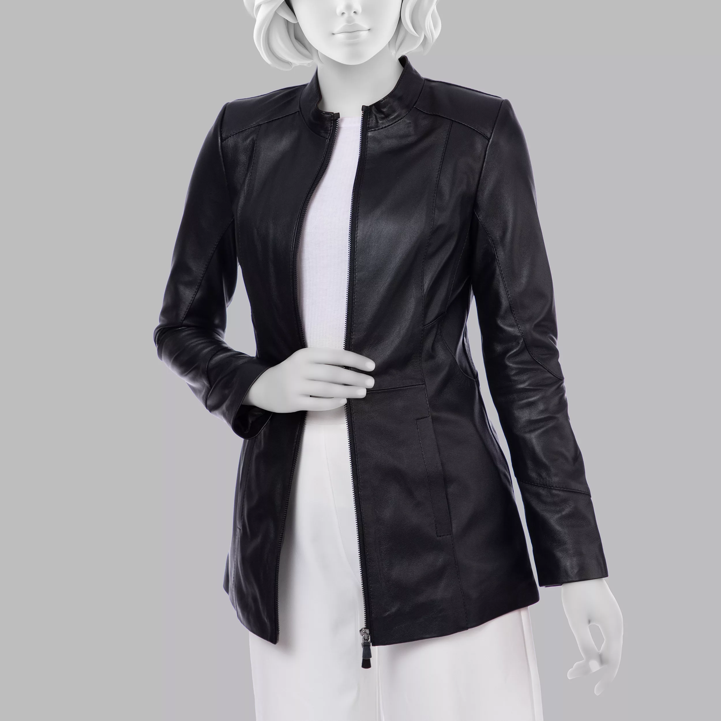 کت چرم زنانه چرم مشهد مدل B0461