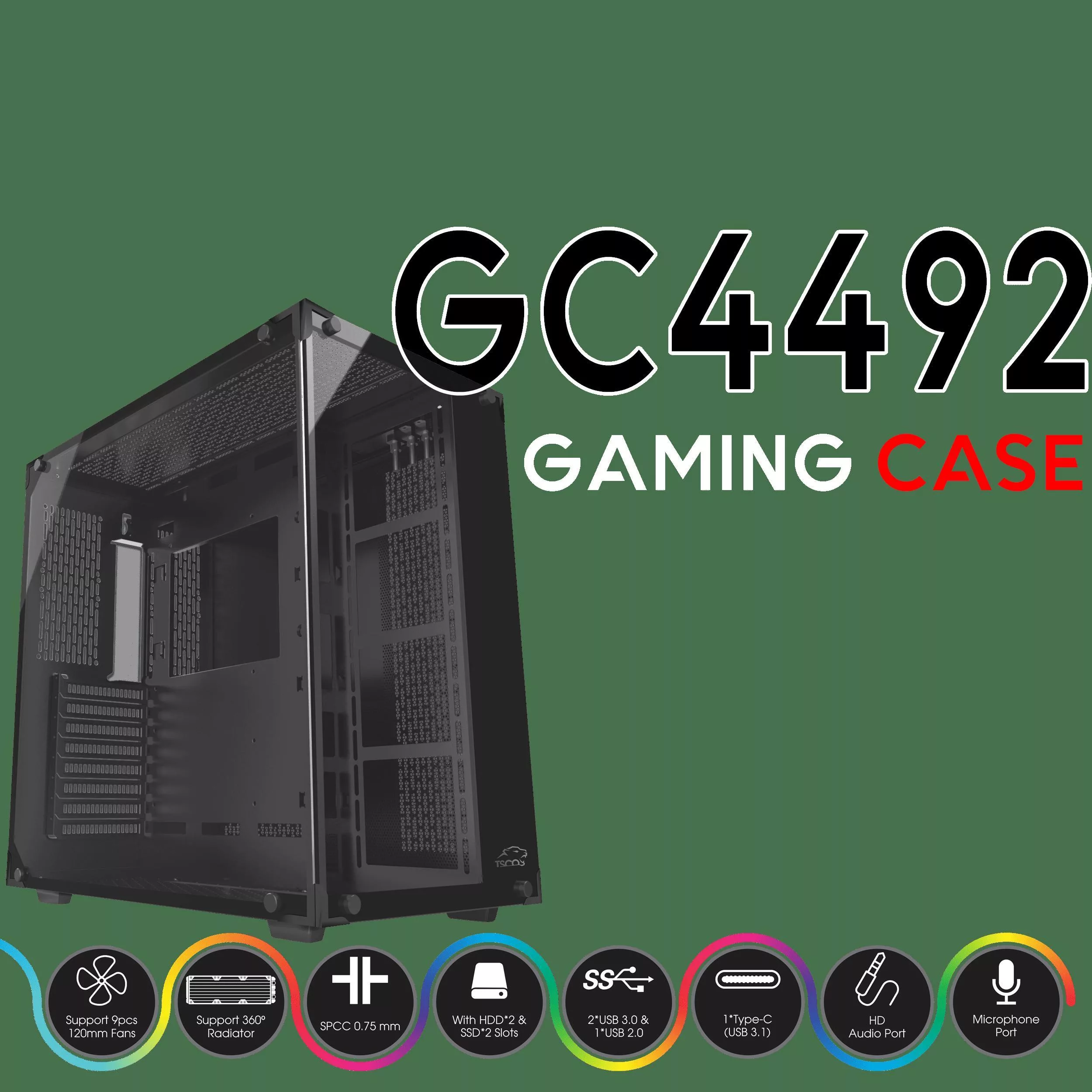 کیس کامپیوتر گیمینگ تسکو مدل GC 4492