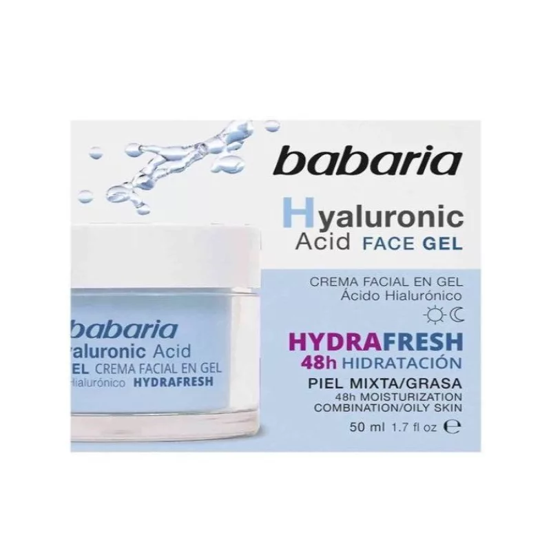 ژل ترمیمکننده صورت و گردن باباریا مدل Hyaluronic Acid مناسب برای انواع پوست حجم 50 میلیلیتر