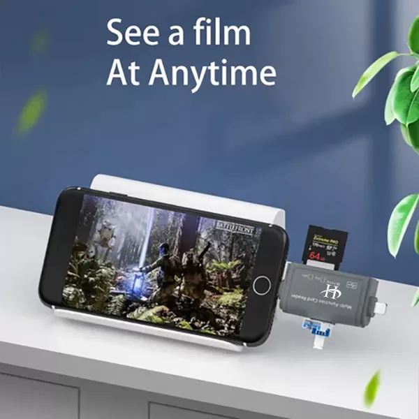 مبدل USB 3.0 OTG به USB-C/ MICROUSB/ لایتنینگ هارمن مدل CARDREADER PRO