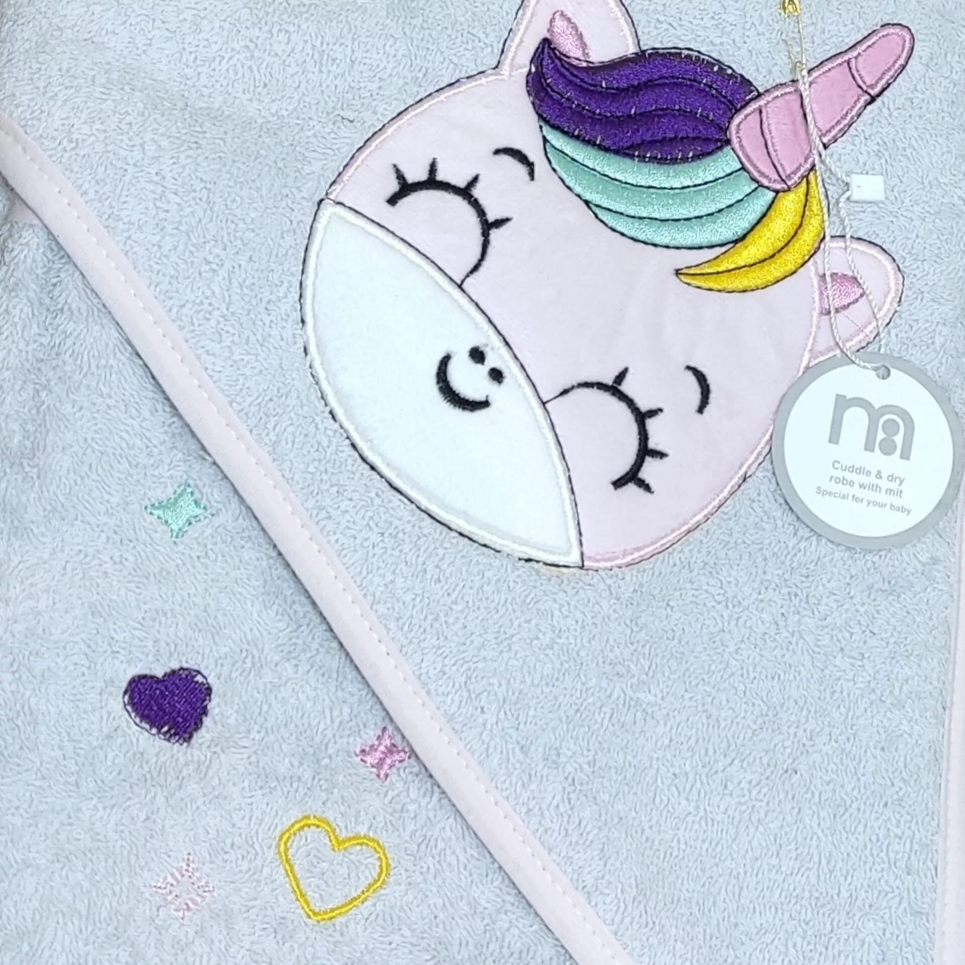 ست حوله مادرکر مدل گلدوزی طرح یونیکورن بالدار مجموعه 2 عددی