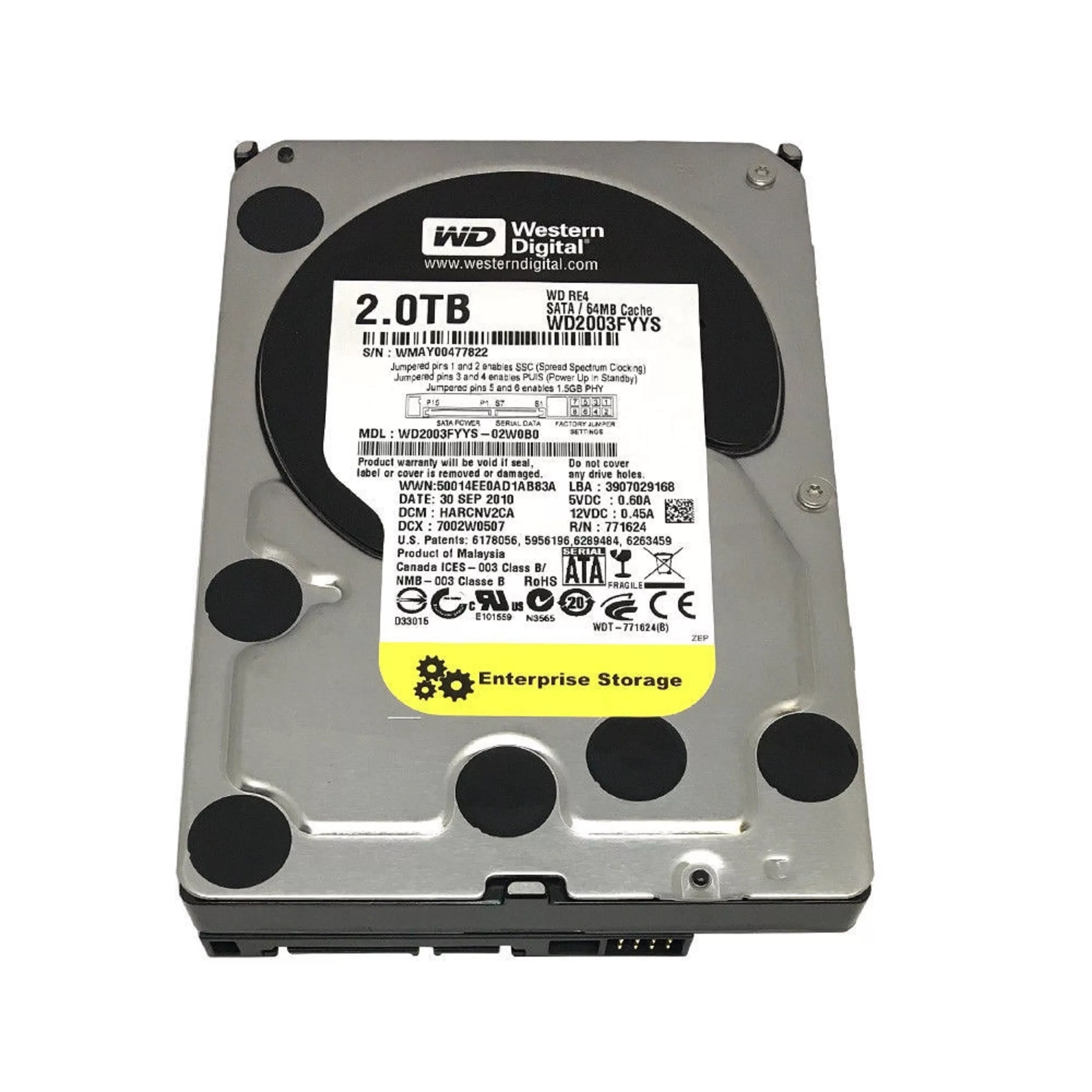 هارددیسک اینترنال وسترن دیجیتال مدل Black WD2003FYYS ظرفیت 2 ترابایت