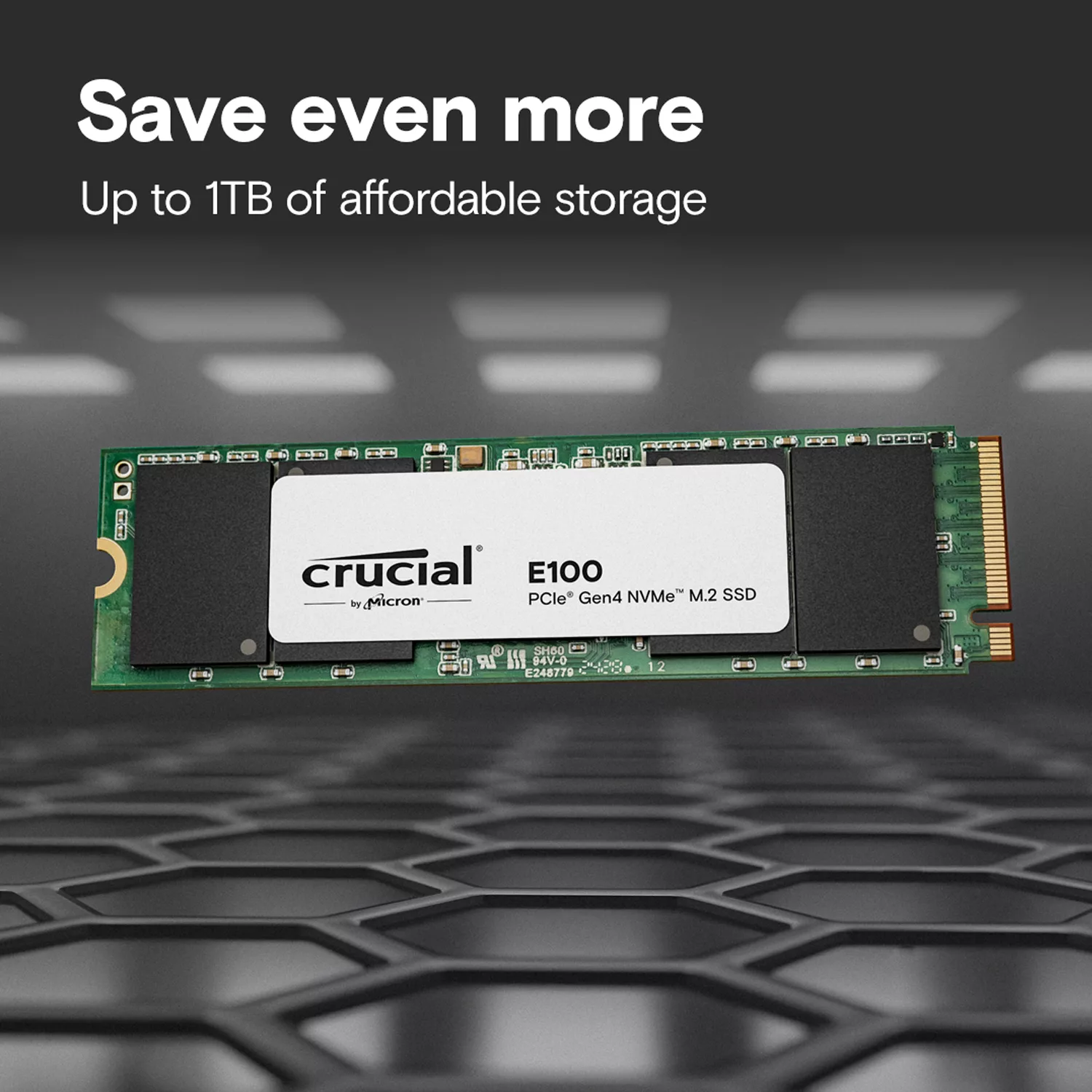 اس اس دی اینترنال PCIe 4.0 کروشیال مدل E100 Gen4 ظرفیت یک ترابایت