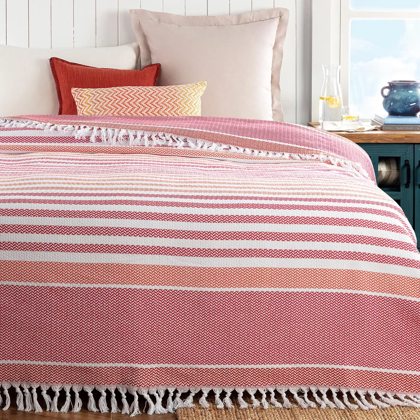 روتختی مادام کوکو مدل Sheryl Pembe Turuncu دو نفره سایز 240×220 سانتی متر