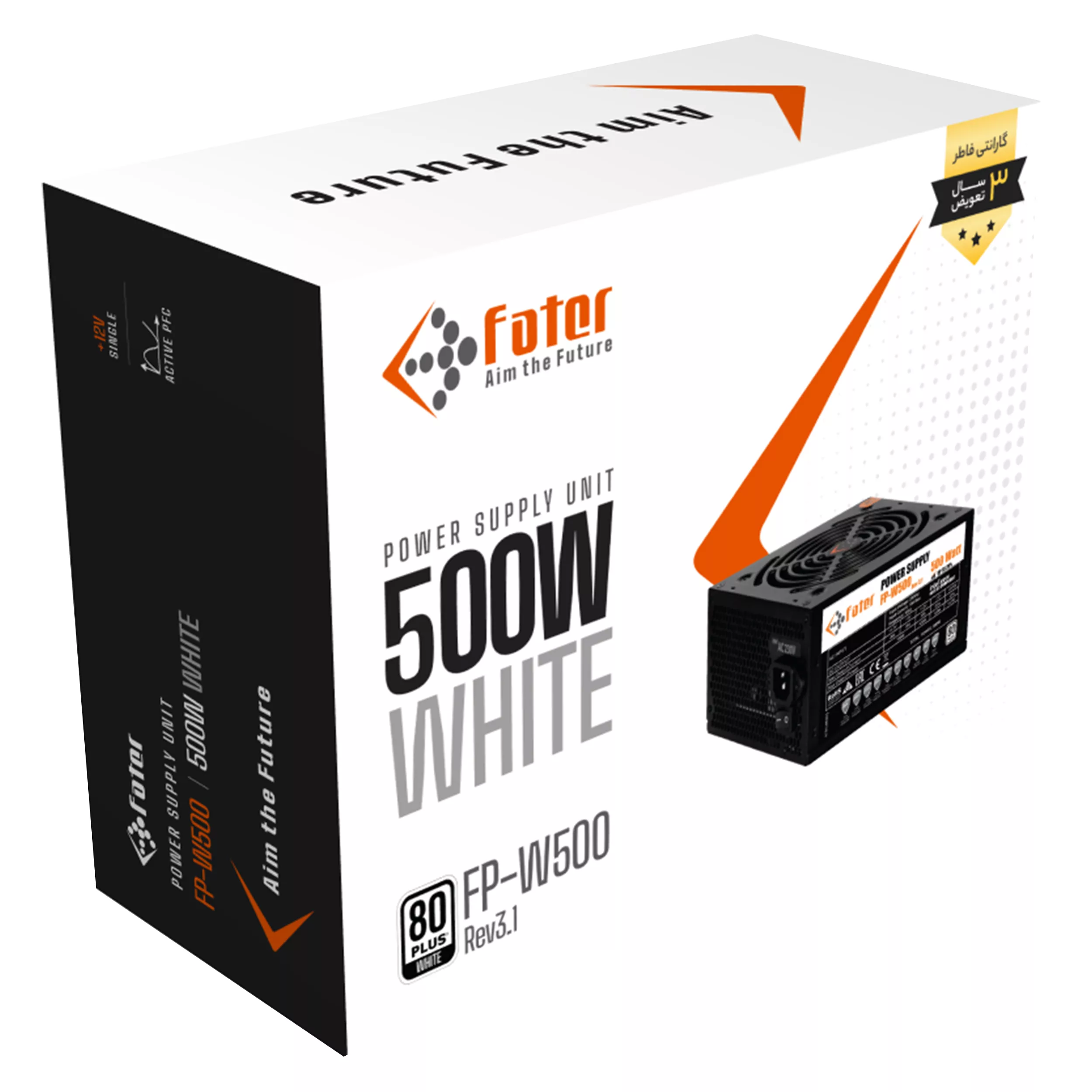 منبع تغذیه کامپیوتر 500 وات فاطر مدل FP-W500 80Plus 500W