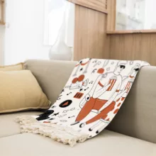 شال مبل طرح سینما کد Q2SH1002 سایز 100×180 سانتی متر