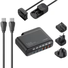 شارژر رومیزی 140 وات الدینیو مدل GaN A6140C