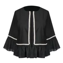 کت رسمی زنانه مدل عروسکی کتان خامه دوزی کد AK1400